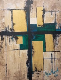 Aisha Mahmood, 18 x 24 Inch, Acrylic on Canvas, Abstract Painting, AC-AIMD-113